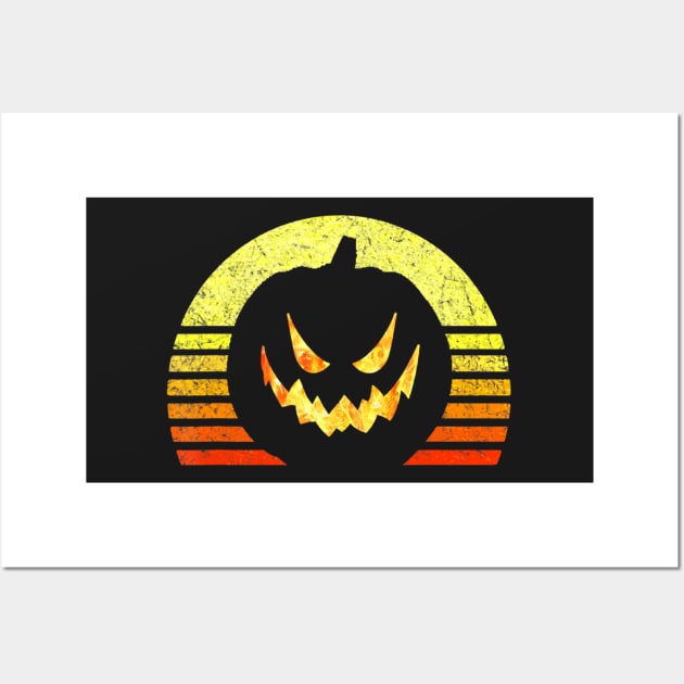 halloween scary evil pumpkin funny pumpkin head Wall Art by oemsanex